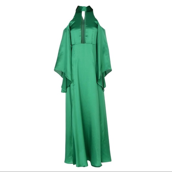 STUNNING 💚 NWT 100% SILK Emerald Green Gown - Picture 5 of 6